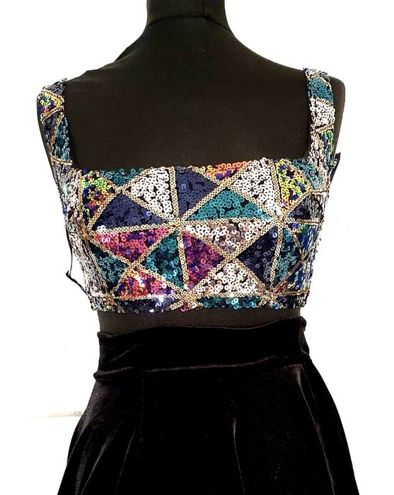 OKAZJA nowy cekinowy wieczorowy top bluzka impreza party 38 M 36