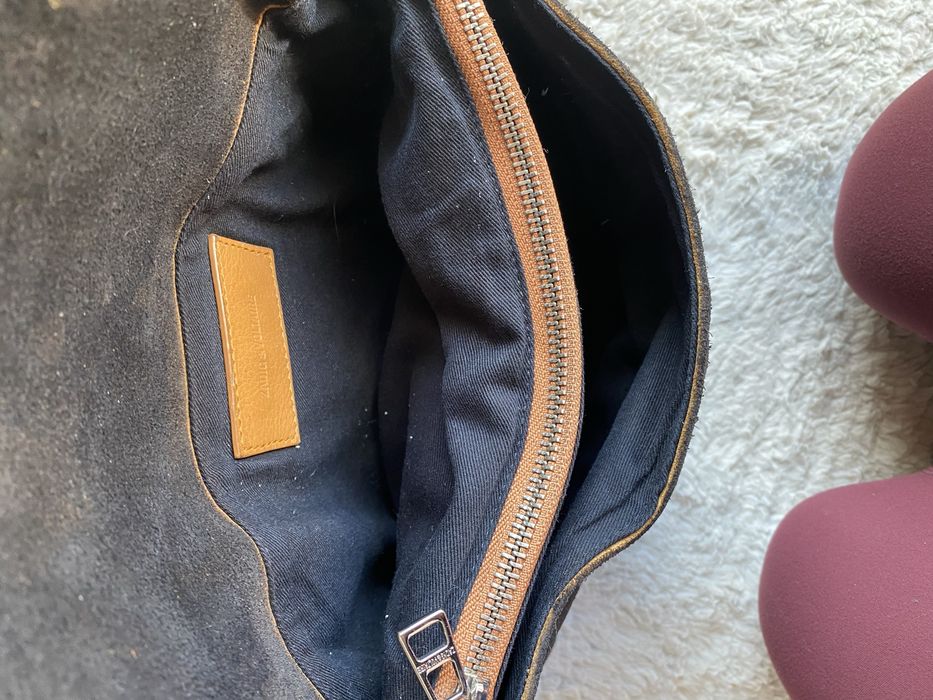 Zadig & Voltaire Rocky Bag - Black Leather & Suede with Orange Handle