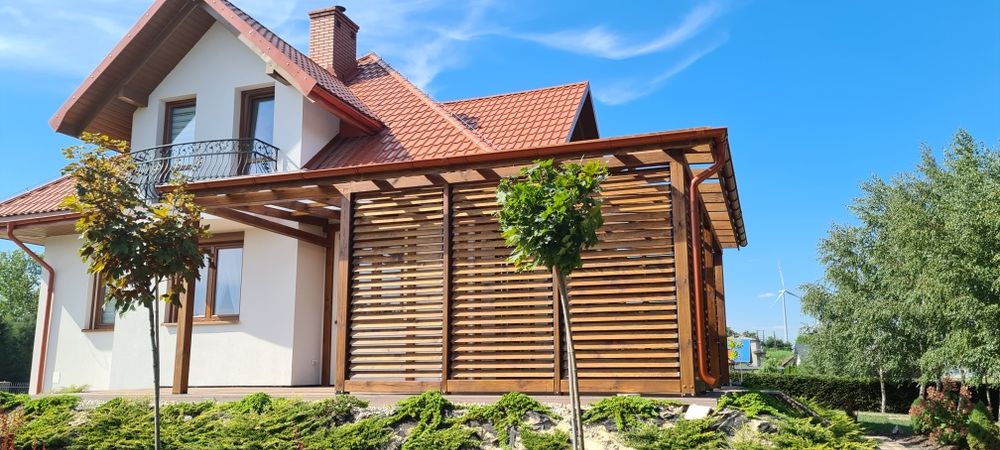 Wiata altana zadaszenie poliweglan meble ogrodowe