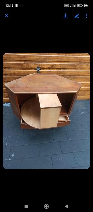 Narożna szafka-barek obrotowy PRL