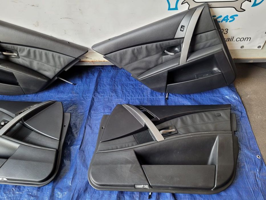 QUARTELAS TAMPOS PORTAS PELE GENUINAS PRETO ORIGINAIS BMW SERIE 5 E60