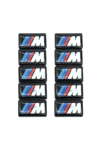 Naklejki 3D BMW M Power M Pakiet  Felga kierownica Znaczek  ZESTAW 10 SZTUK
