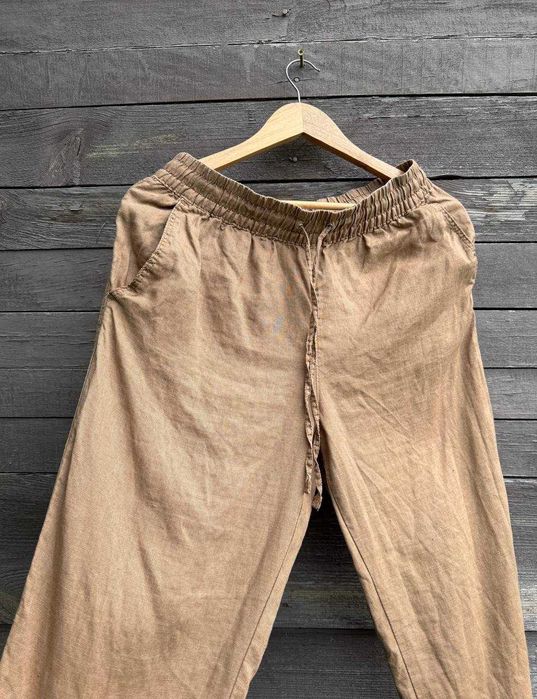 Базові прямі жіночі штани зі 100% льону H&M на резинці