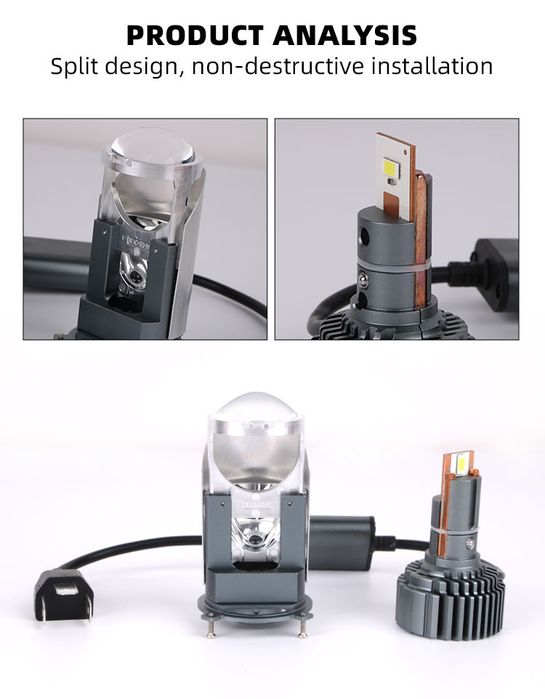 Авто світло Bi-LED міні лінзи мини линзы H4 ZTF - G7  6000К. Комплект