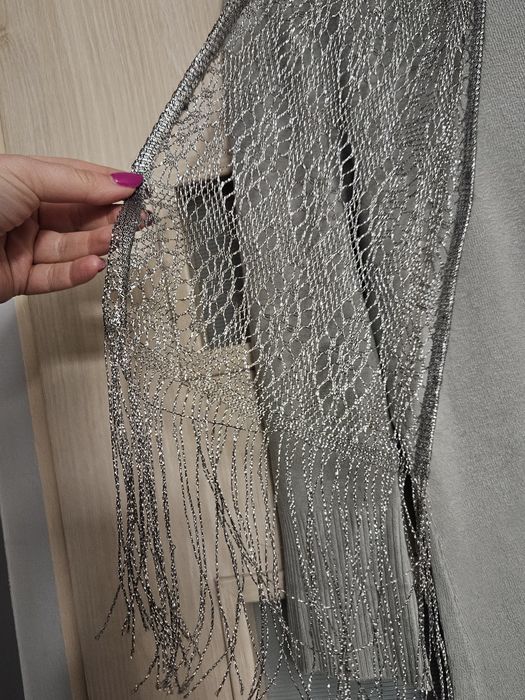 Srebrny szal 180 cm.