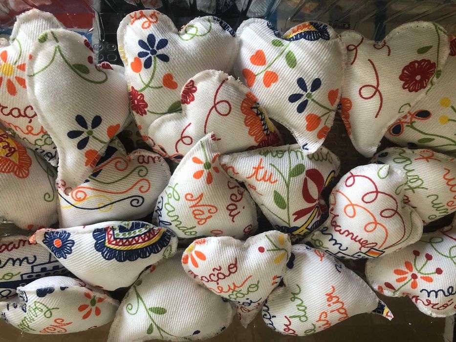 Corações de Viana em tecido