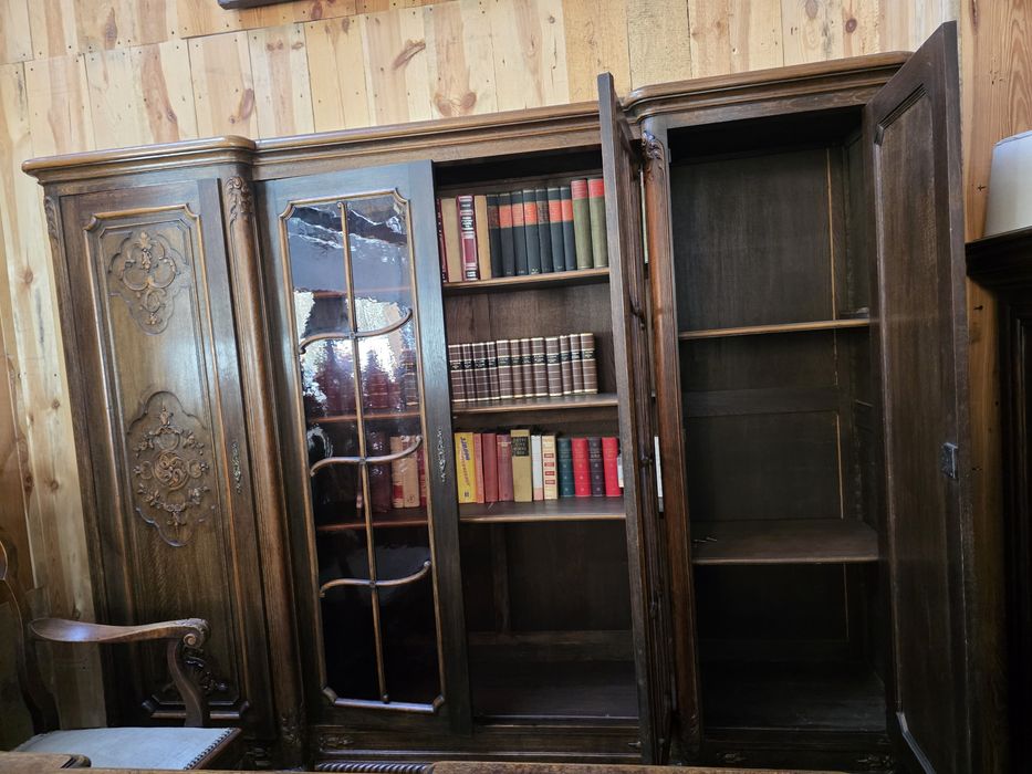 Zestaw biurowy biurko biblioteczka fotel chippendaile #1627 Węgrów
