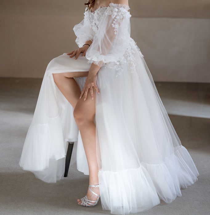 Suknia ślubna w kolorze kości słoniowej