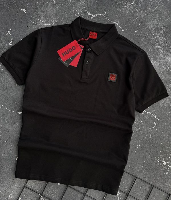 Чорна чоловіча футболка Поло літо