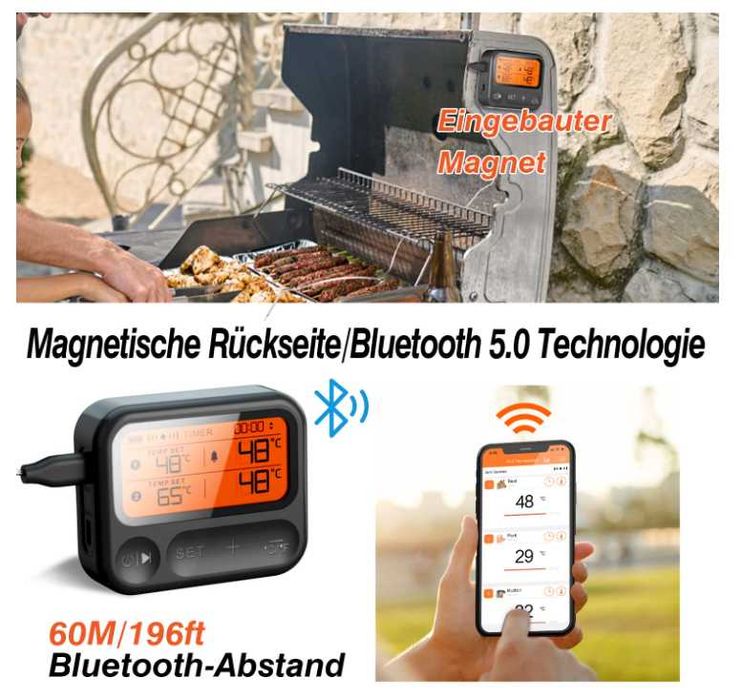 BFOUR Smart termometr do kuchni, bbq, rożna - Nowy