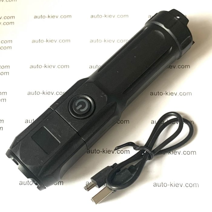 Фонарик ручной Smlling shark светодиодный  аккумуляторный с зумом