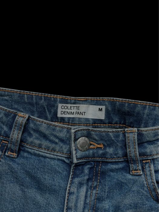 Długie spodnie jeansowe męskie denim custom painted/ M / lato