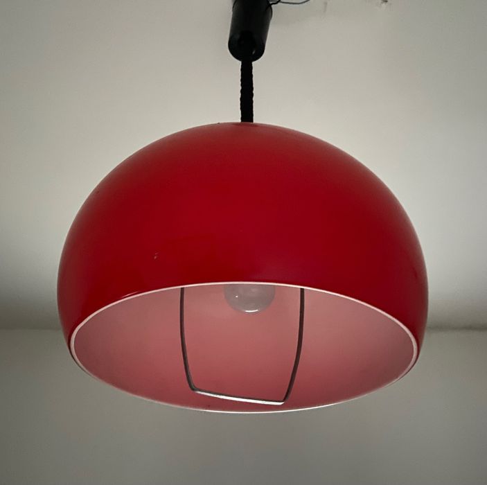 Candeeiro laranja e vermelho de teto ou suspensão design italiano