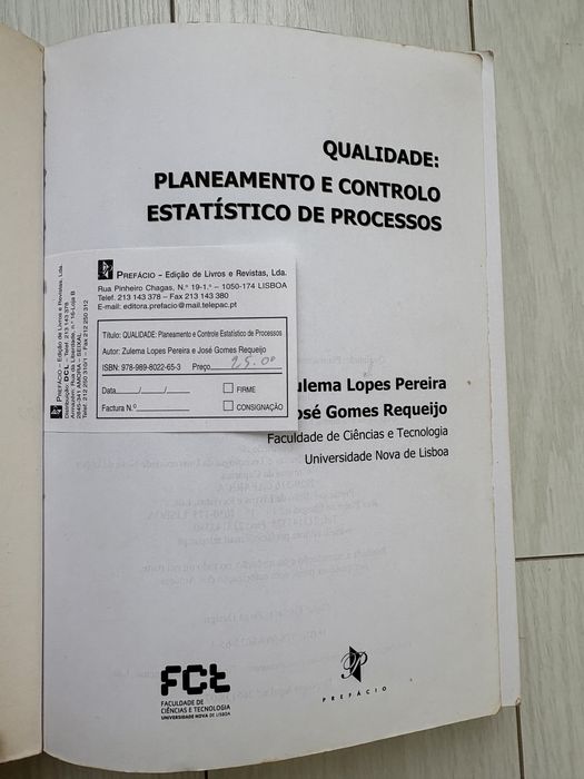 Livro Qualidade: Planeamento e Controlo Estatistico de Processos
