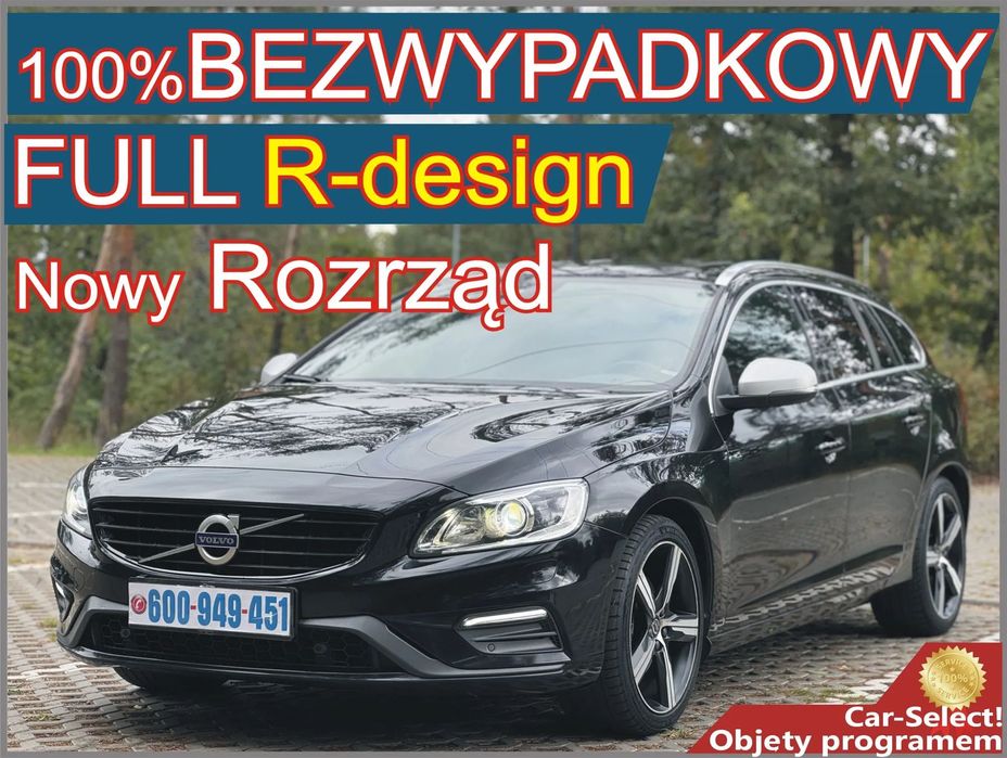 Volvo V60 100%BEZWYPADKOWY 1wł FULL opcja !GWARANCJA! nowy rozrząd, po serwisach