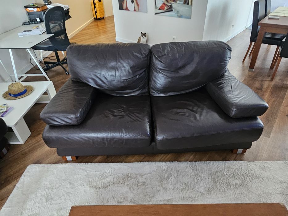 Sofas de pele com apoio