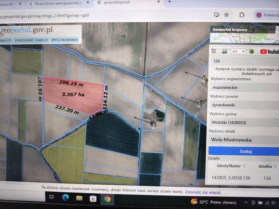 Ziemia rolna 3,31 ha Wola Miedniewska