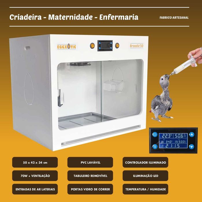 Criadeira de Aves criação à mão, maternidade c/ LED e humidade (Novas)