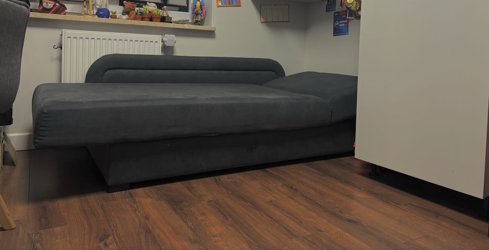 Łóżko tapicerowane 80x200_regulowany zagłówek_pojemnik na pościel