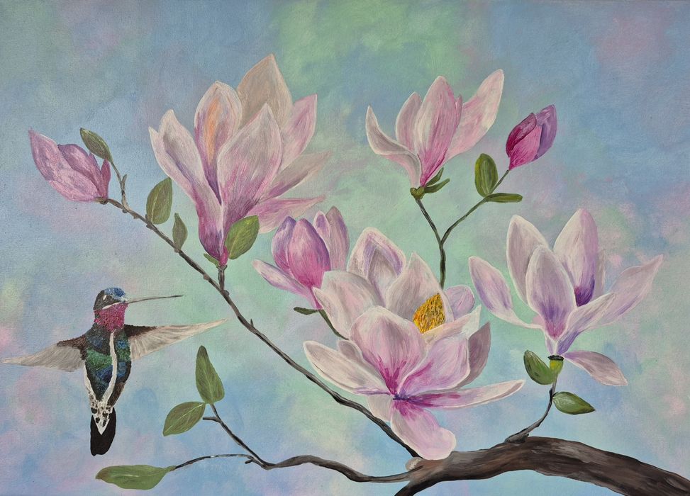 Obraz Magnolie, 50x70, farby akrylowe