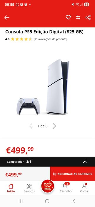 Playstation 5 digital novo, por estrear.