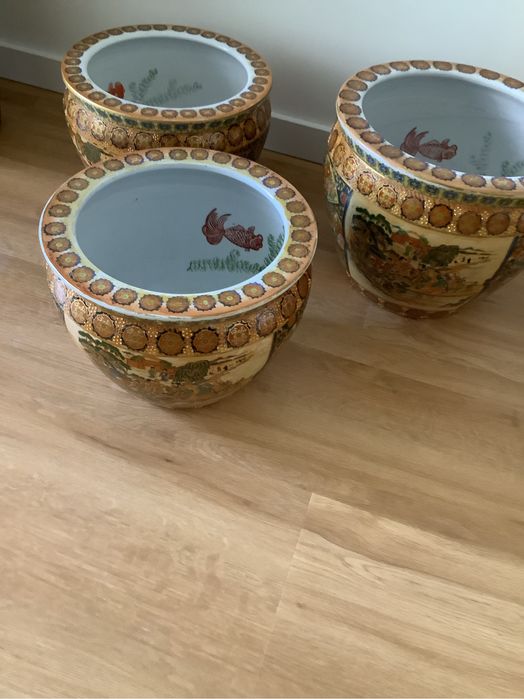 Conjunto  de  3  Vasos aquarios usados como novos