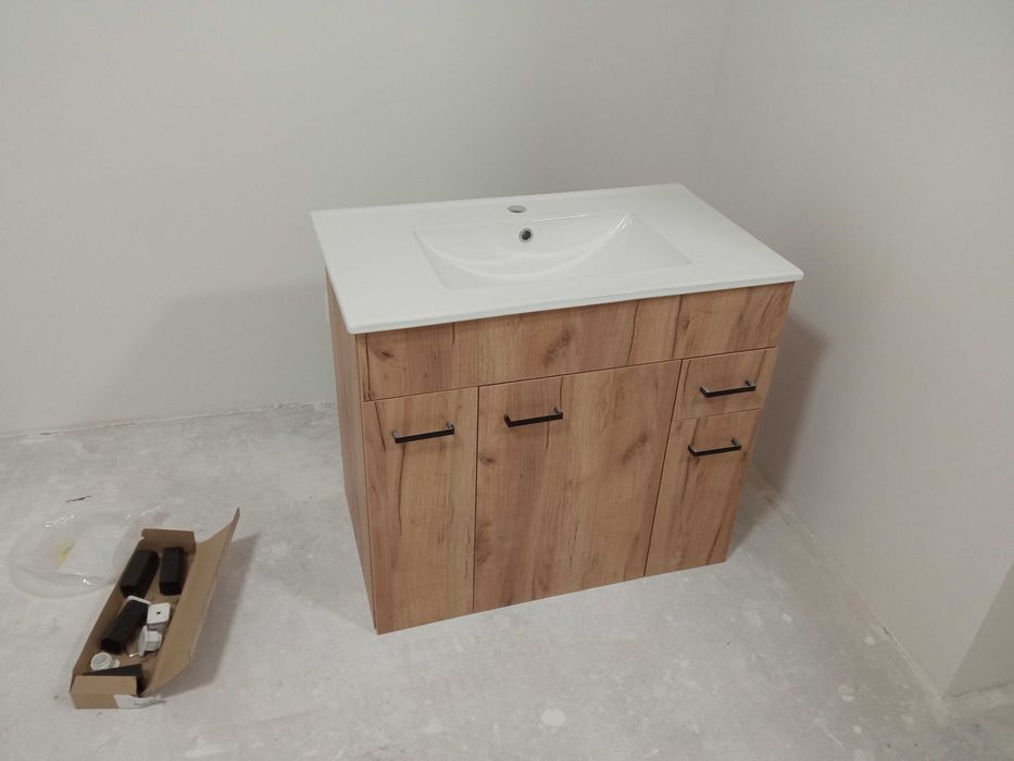 Szafka Dąb Craft Łazienkowa z Umywalką 80 x 47 drzwi szuflada