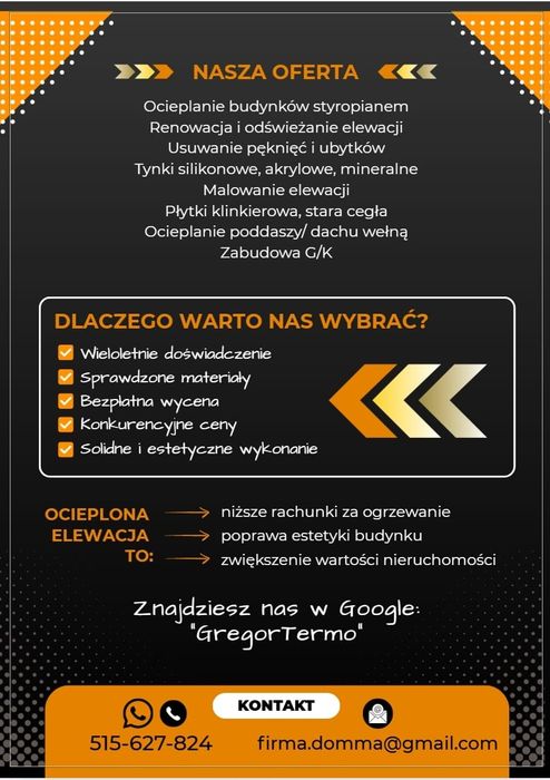 Ocieplenia  elewacji styropian tynk  renowacja