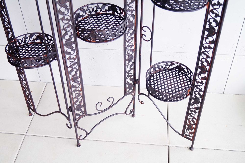 Duży metalowy rustykalny kwietnik parawan retro ogród
