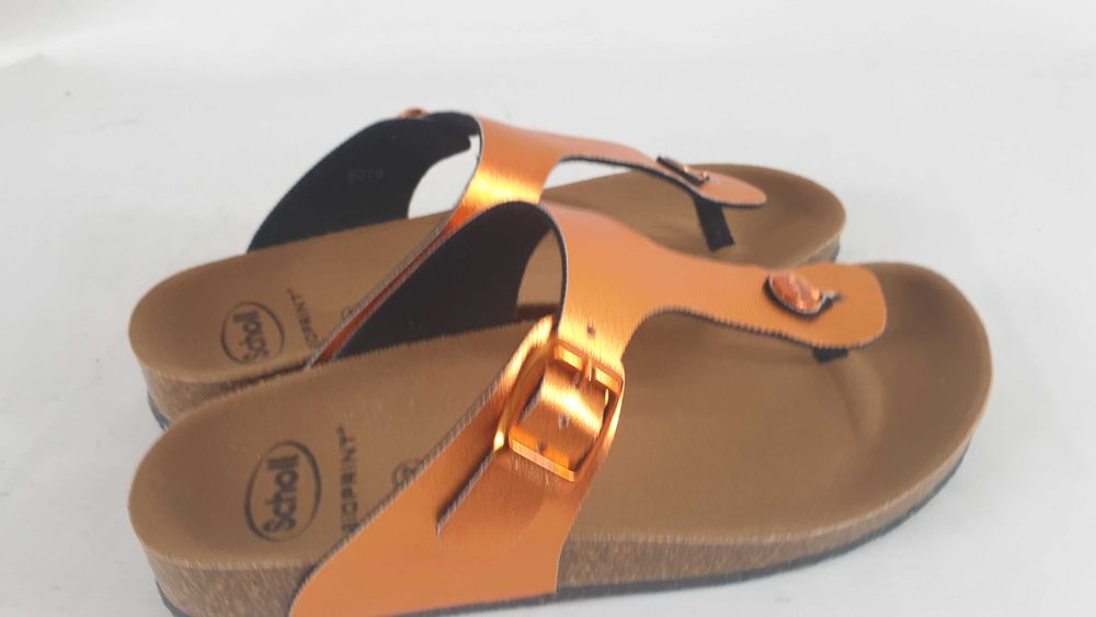 Scholl greeny scholl skórzane japonki klapki 37