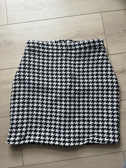 Твідова спідничка в гусячу лапку S, теплі брюки