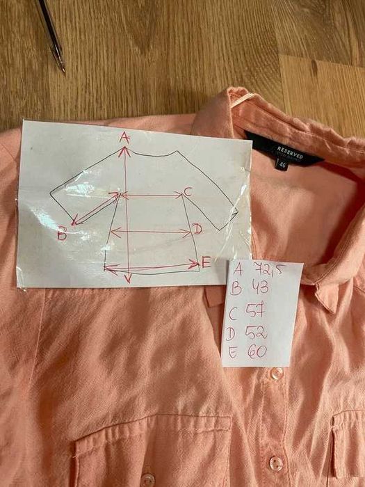 Xxxl 44 46 +size brzoskwinia morela bawelna koszula organic basic