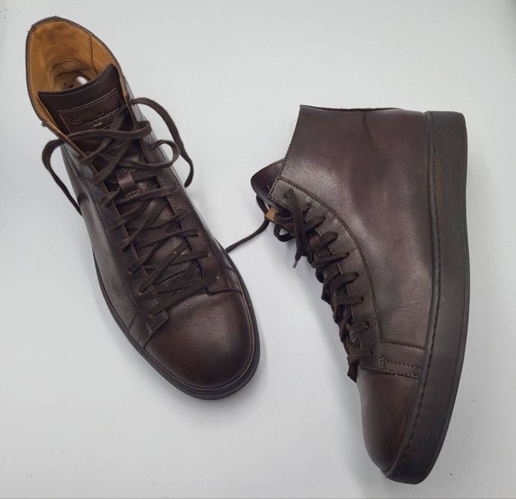 Оригінальні шкіряні туфлі Santoni, 8 (27 см), Італія