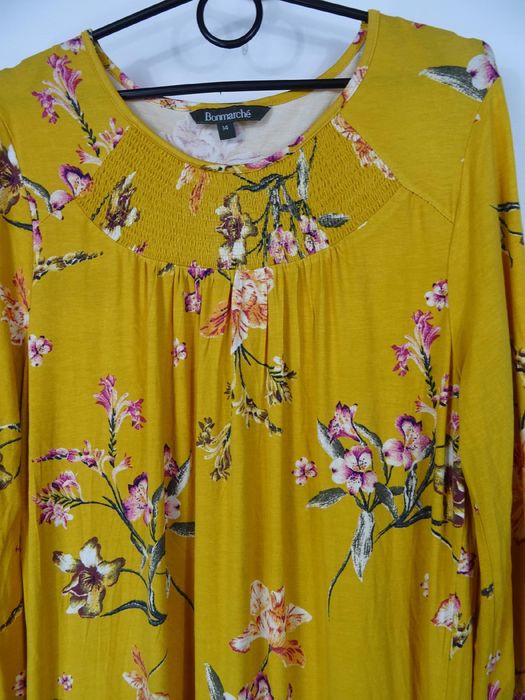Sukienka w kwiaty Bonmarche 42 XL 14 rozkloszowana
