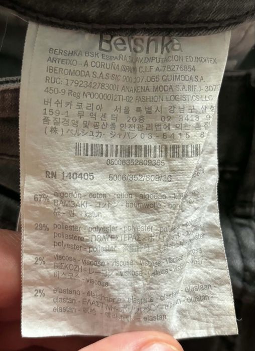 Szare jeansy rurki Bershka Skinny High Waist | Wysoki stan | 36 / S