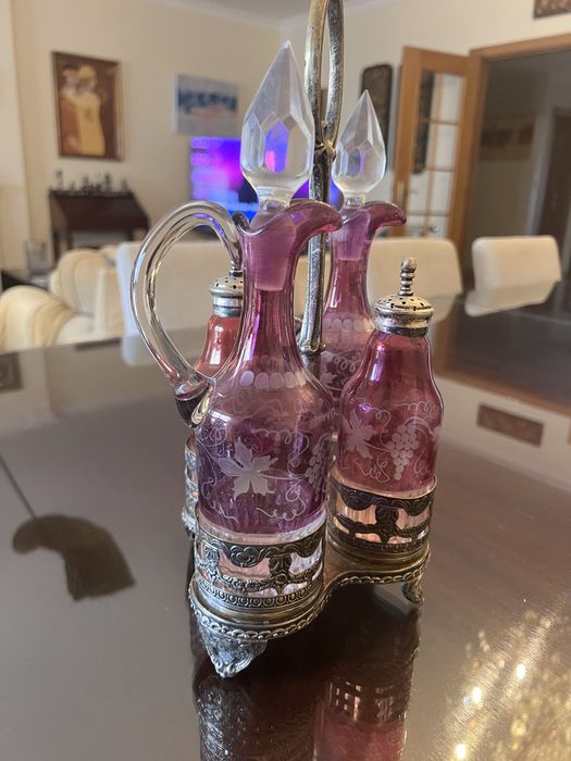 Galheteiro / saleiro Cristal Lapidado