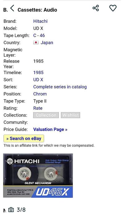 Kaseta HITACHI UD 46 X Chrome Na rynek Japan