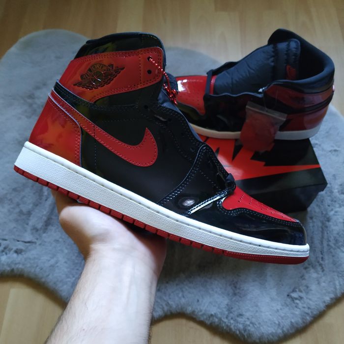 Air Jordan 1 Retro High Patent Bred EU 44.5 US 10.5