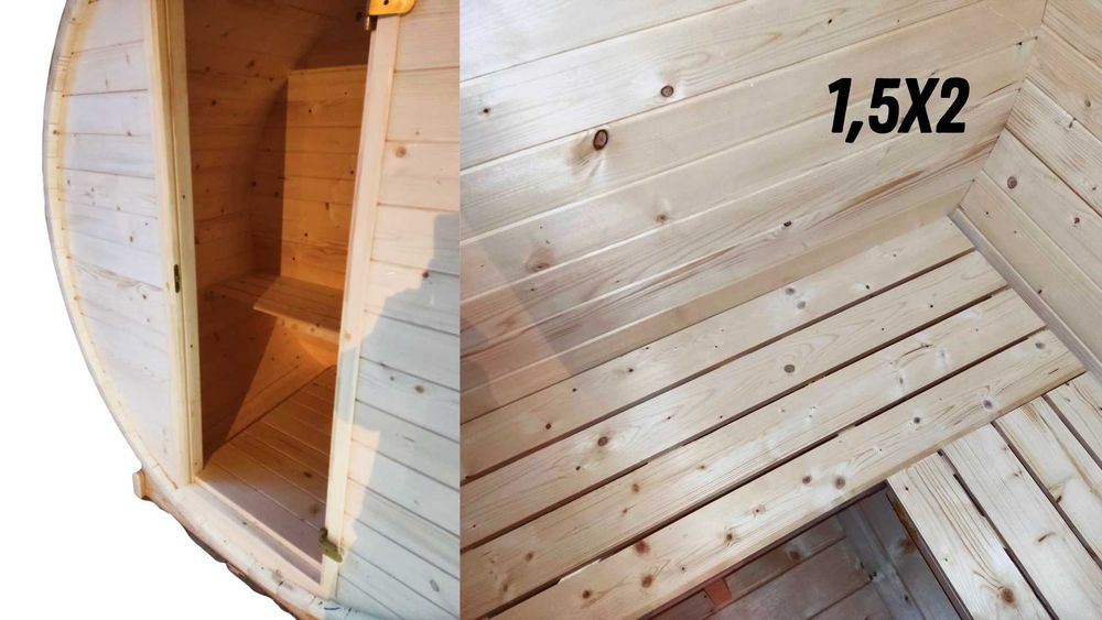 Sauna Ogrodowa 1,5x2 Samodzielny montaż BECZKA