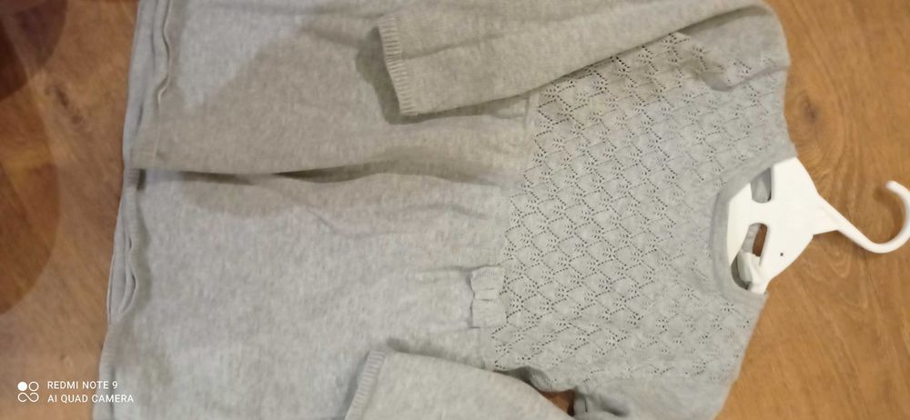 Piękna sukienka 86 H&M dziewczynka szara koronka