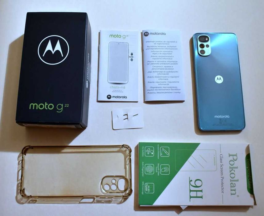 Smartfon Motorola Moto G22 4/64GB + 3x szkło hartowane. JAK NOWY.