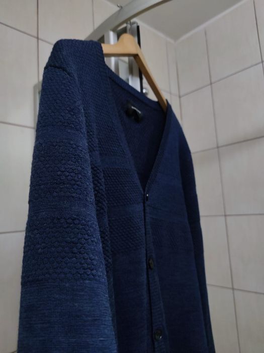Sweter klasyczny niebieski granatowy XL samsoe samsøe męski wełna swet