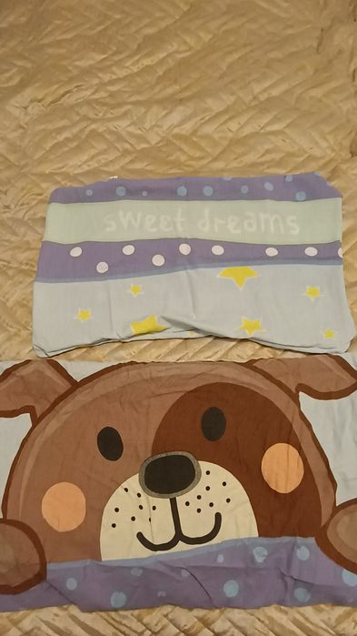 Kołdra 100x135 poduszka 40x60 dla dziecka z 3 kompletami poszewek