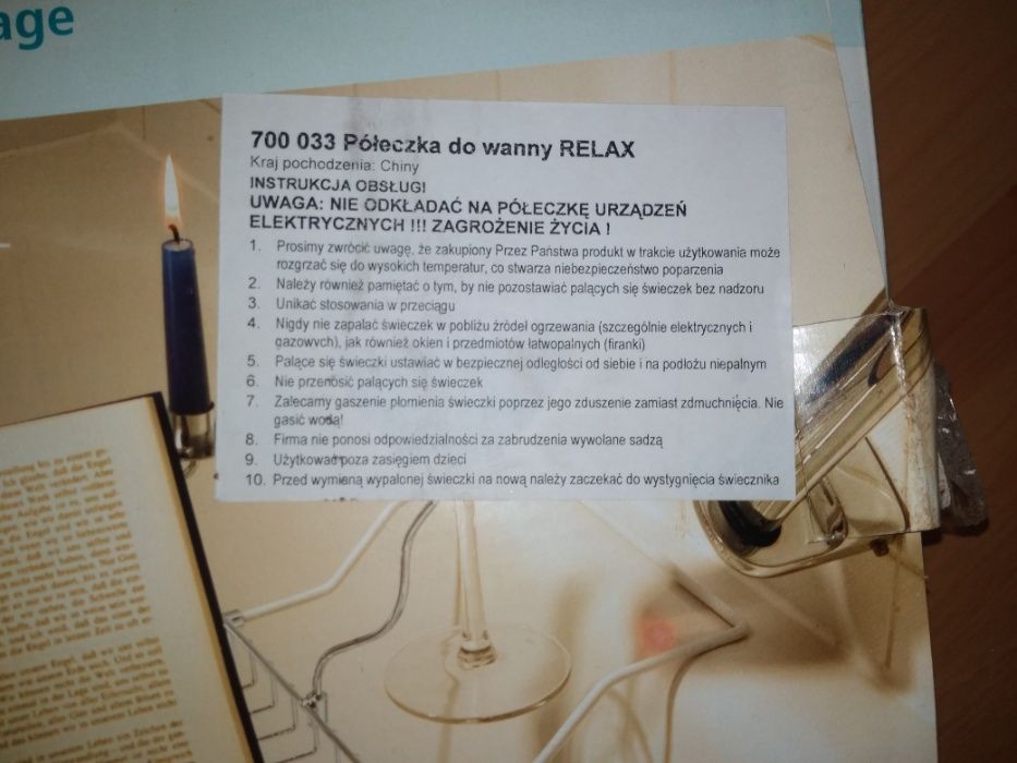 Metalowa półka na wannę