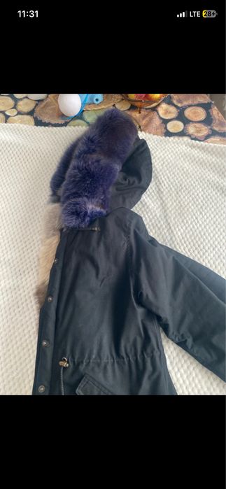 Parka kurtka zimowa  futro naturalne xl