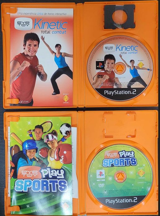Jogos Playstation 2 (PS2) eye toy: Kinetic Total Combat + Play Sports