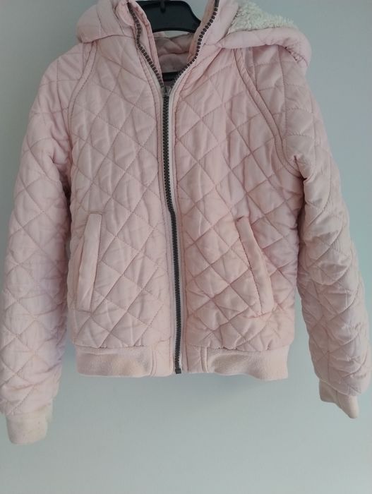 Ciepła kurtka zimowa pikowana 122 cm dziewczynka