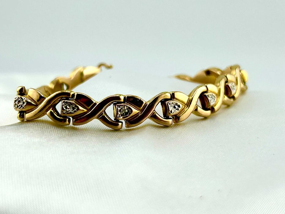 Zjawiskowa złota bransoletka 9,16 g 585 14K 18cm Wrocław Kiełczowska