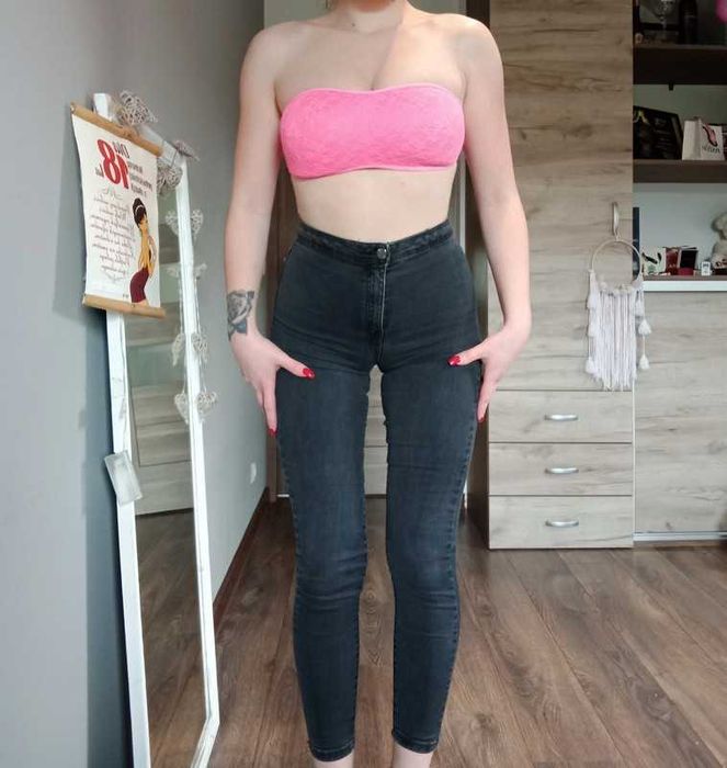 Czarne spodnie jeans,r.xs, Bershka