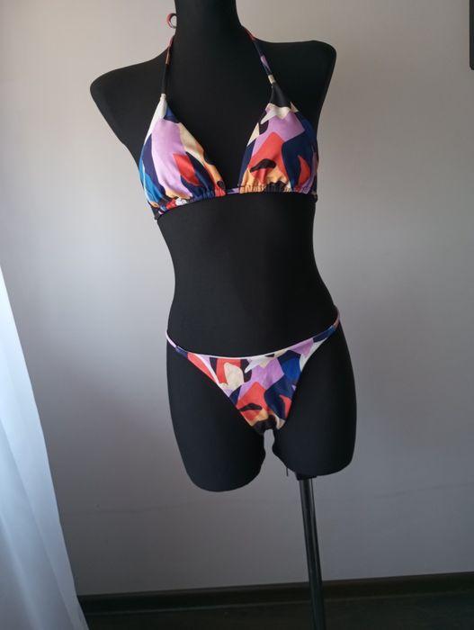 Nowy śliczny strój kąpielowy trzyczęściowy bikini pareo 38 M